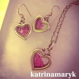 Brighton crystal heart necklace and earrings 💖